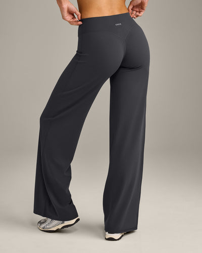 SoftMotion™ Straight Leg Bottoms with Grey Logo | Coal