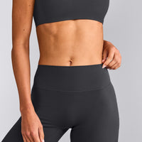 SoftMotion™ Straight Leg Trousers with Grey Logo | Coal