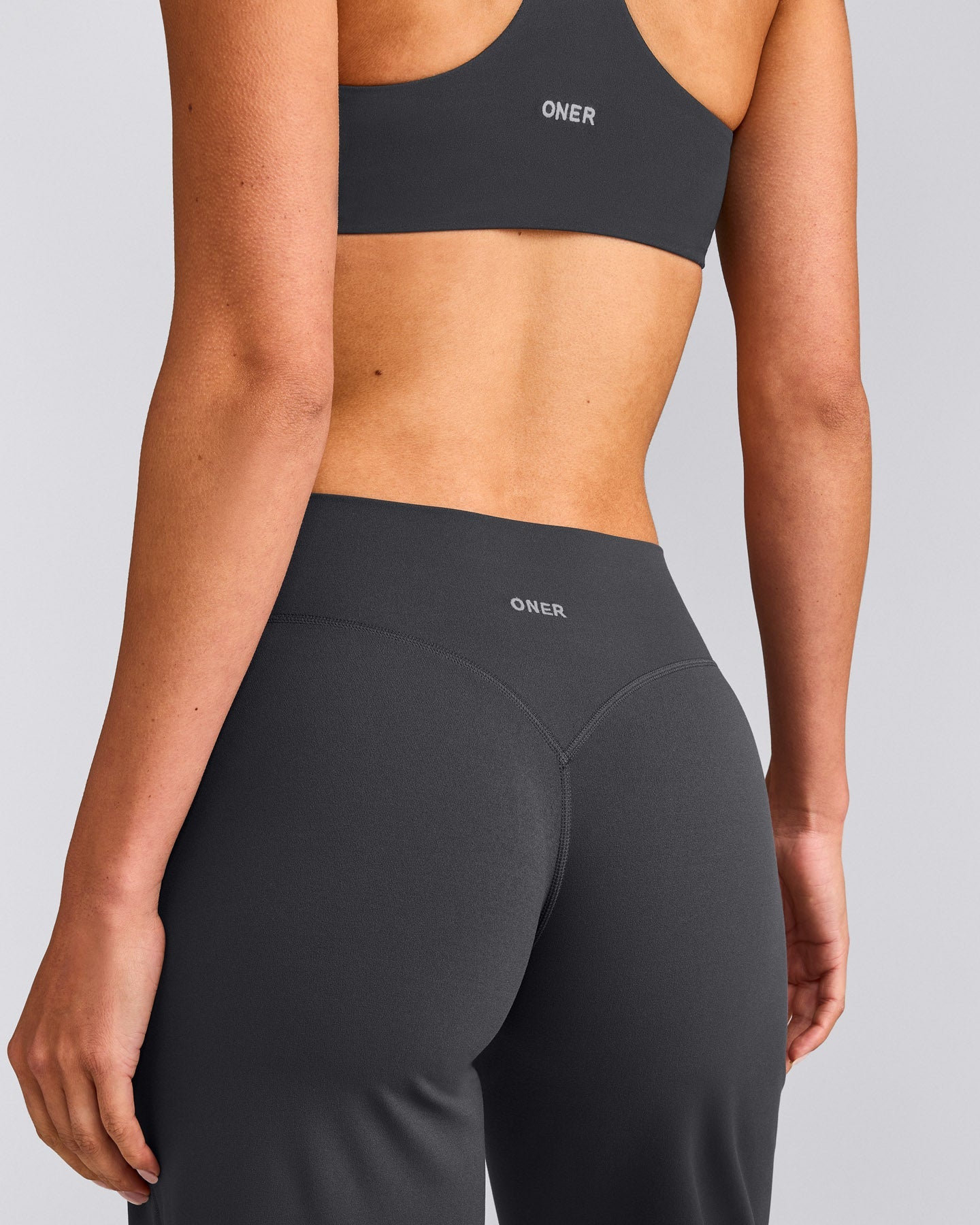 SoftMotion™ Straight Leg Trousers with Grey Logo | Coal