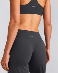 SoftMotion™ Straight Leg Trousers with Grey Logo | Coal