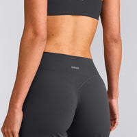 SoftMotion™ Straight Leg Trousers with Grey Logo | Coal
