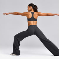 SoftMotion™ Straight Leg Trousers with Grey Logo | Coal