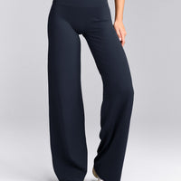 SoftMotion™ Straight Leg Trousers with Grey Logo | True Blue