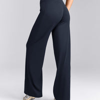 SoftMotion™ Straight Leg Trousers with Grey Logo | True Blue