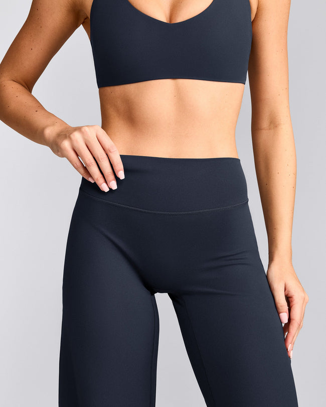 SoftMotion™ Straight Leg Trousers with Grey Logo | True Blue