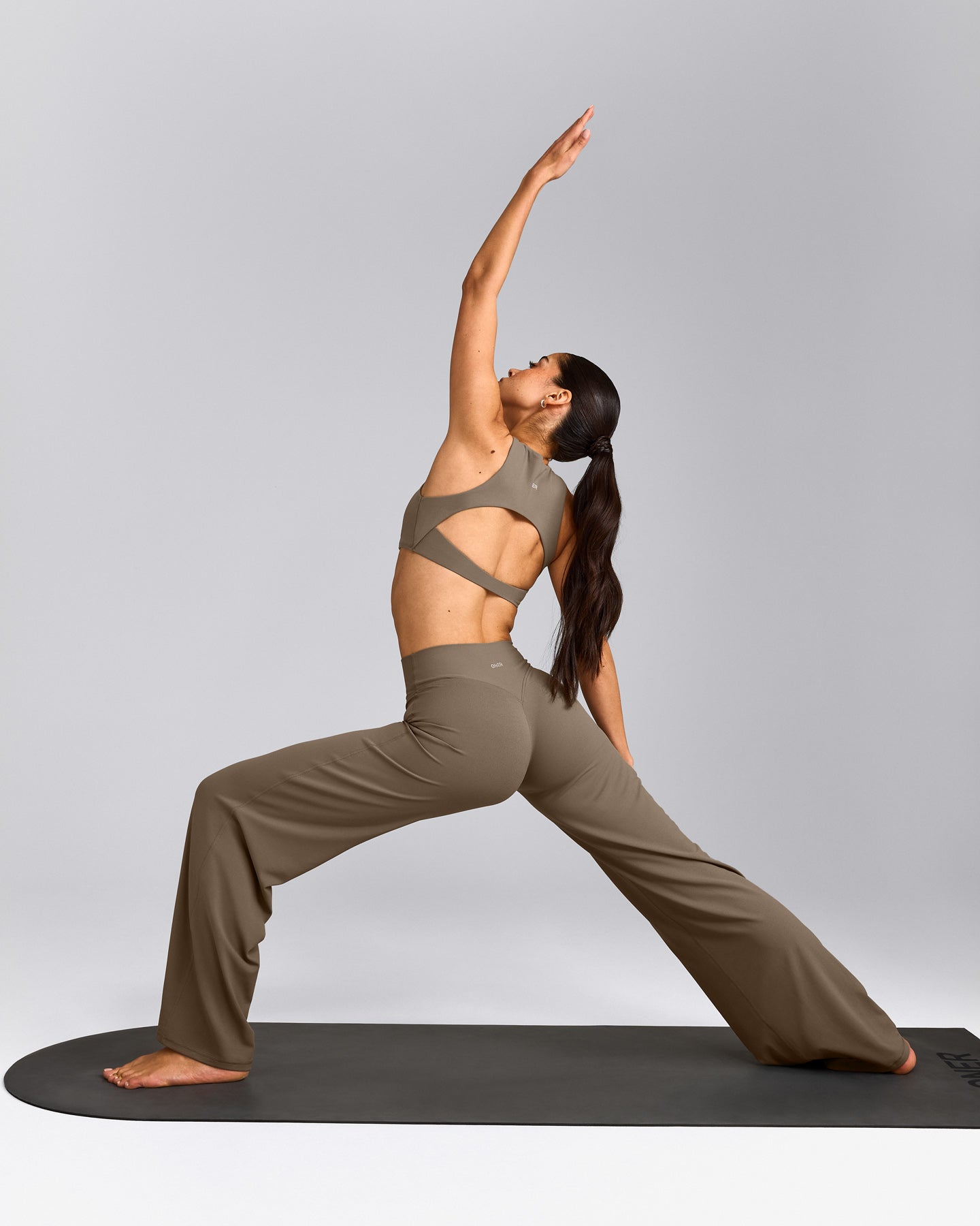 SoftMotion™ Straight Leg Pants with Grey Logo | Moss Brown