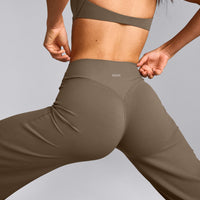 SoftMotion™ Straight Leg Pants with Grey Logo | Moss Brown
