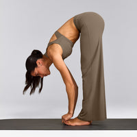 SoftMotion™ Straight Leg Pants with Grey Logo | Moss Brown