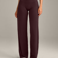 SoftMotion™ Straight Leg Bottoms with Grey Logo | Plum Brown