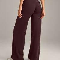 SoftMotion™ Straight Leg Bottoms with Grey Logo | Plum Brown