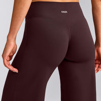 SoftMotion™ Straight Leg Trousers with Grey Logo | Plum Brown