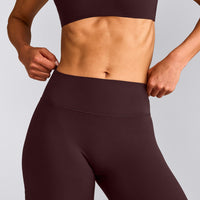 SoftMotion™ Straight Leg Trousers with Grey Logo | Plum Brown