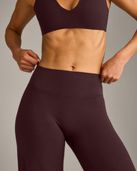 SoftMotion™ Straight Leg Bottoms with Grey Logo | Plum Brown