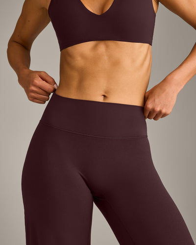SoftMotion™ Straight Leg Bottoms with Grey Logo | Plum Brown