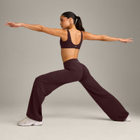 SoftMotion™ Straight Leg Bottoms with Grey Logo | Plum Brown