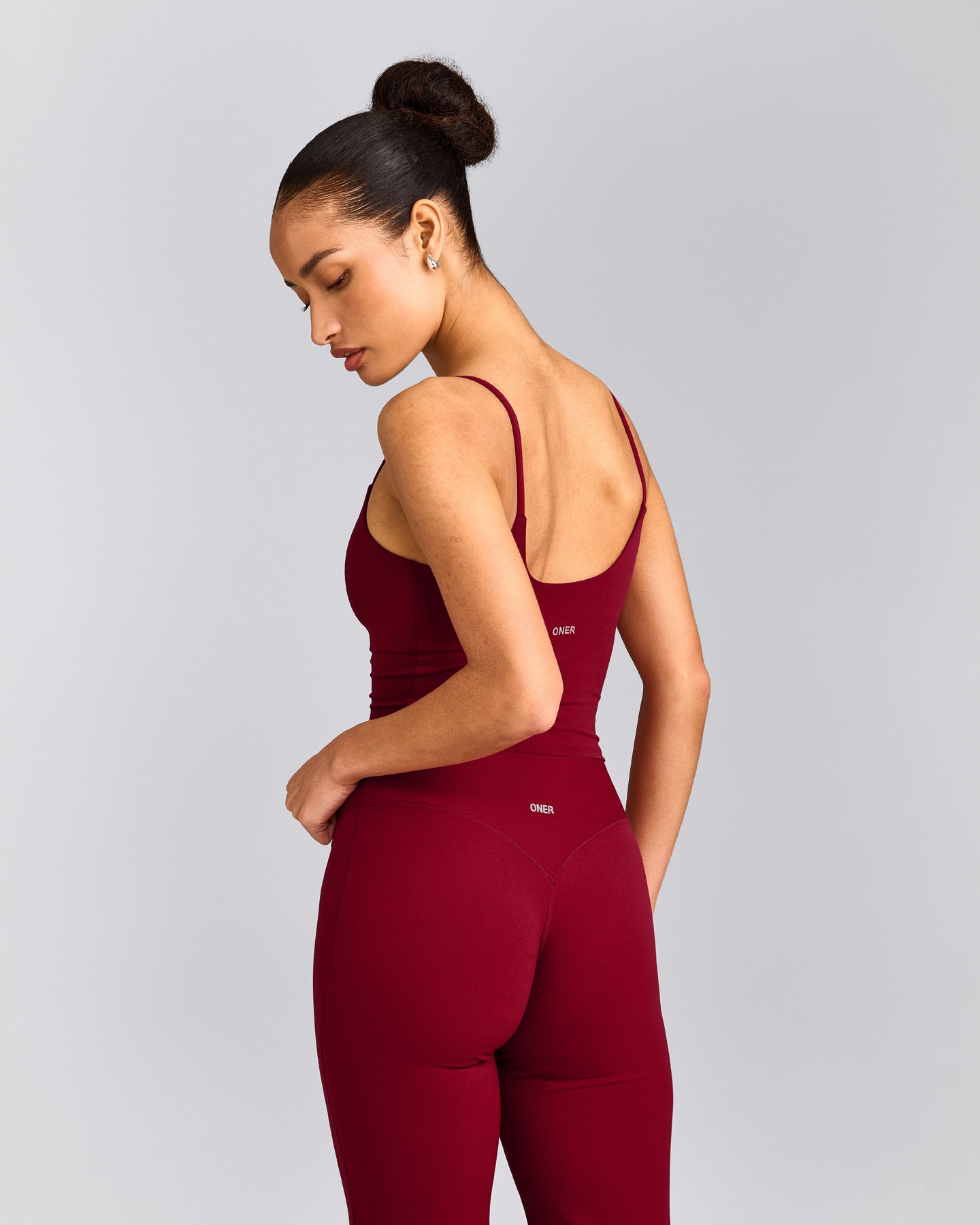 SoftMotion™ Strappy Mid Tank Top with Built in Bra Shelf | Ruby Red