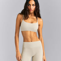 SoftMotion™ Strappy Sports Bra | Oatmeal