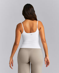 SoftMotion™ Strappy Tank Top with Built in Bra Shelf New Branding | White
