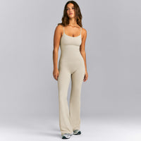 SoftMotion™ Strappy Tank Top with Built in Bra Shelf | Oatmeal