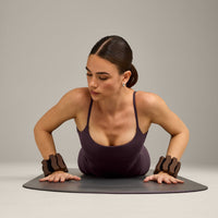 SoftMotion™ Strappy Vest with Built in Bra Shelf with Grey Logo | Dark Umber Brown