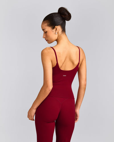 SoftMotion™ Strappy Tank Top with Built in Bra Shelf | Ruby Red