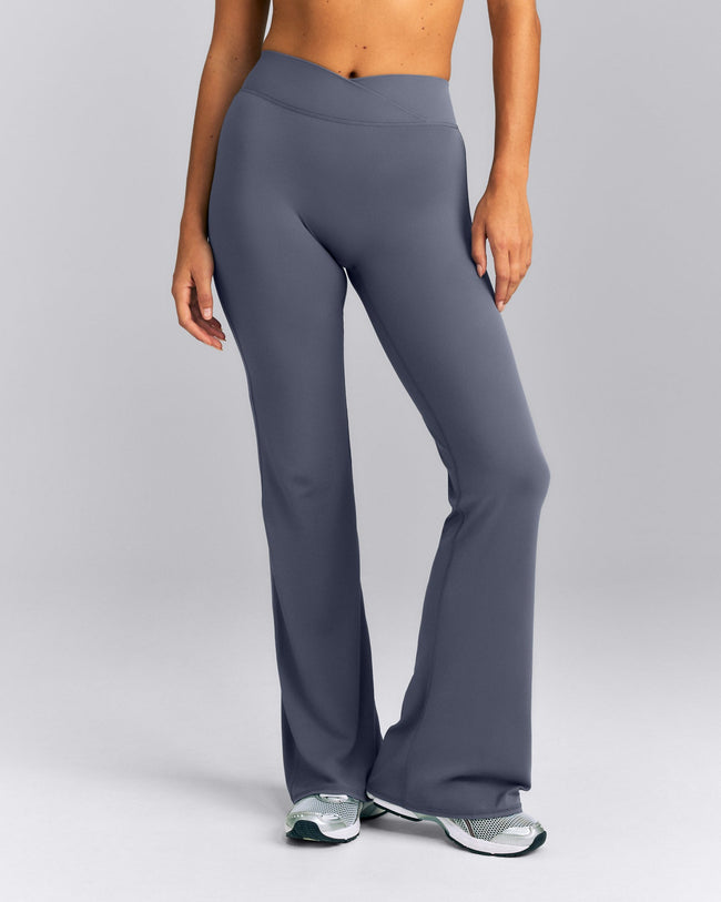 SoftMotion™ Wrap Flared Pants | Granite Blue