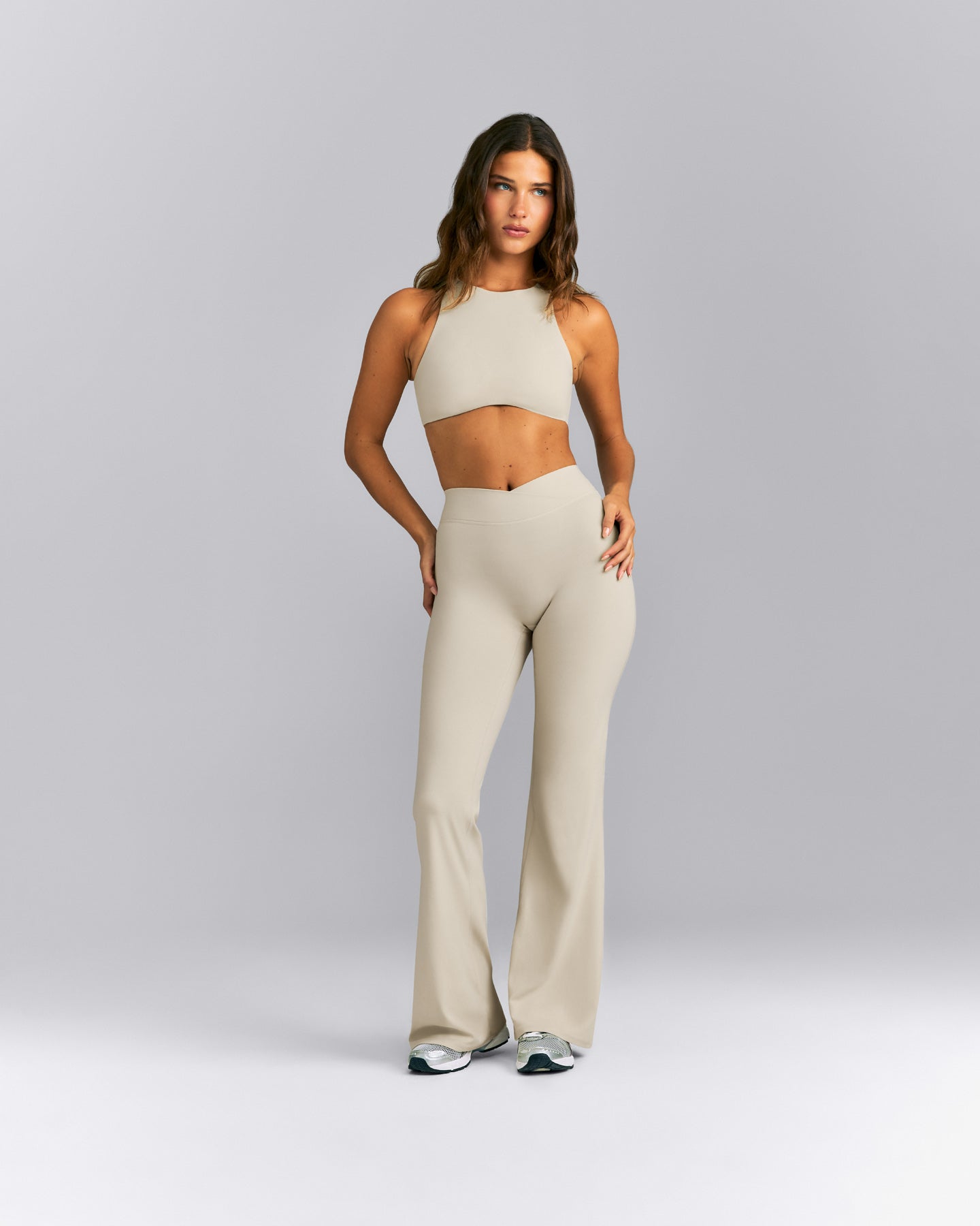 SoftMotion™ Wrap Flared Pants | Oatmeal