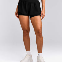 UnifiedMove™ Double Layer Shorts 5" with Reflective Logo | Black