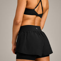 UnifiedMove™ Double Layer Shorts 5" with Reflective Logo | Black