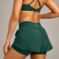 UnifiedMove™ Double Layer Shorts 5" with Reflective Logo | Racing Green