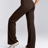 UnifiedMove™ Wrap Flared Trousers with Reflective Logo | 70% Cocoa