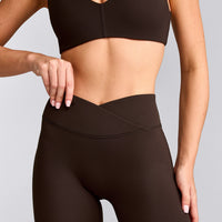 UnifiedMove™ Wrap Flared Trousers with Reflective Logo | 70% Cocoa