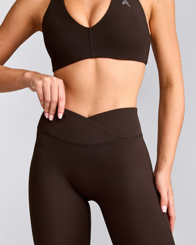 UnifiedMove™ Wrap Flared Trousers with Reflective Logo | 70% Cocoa