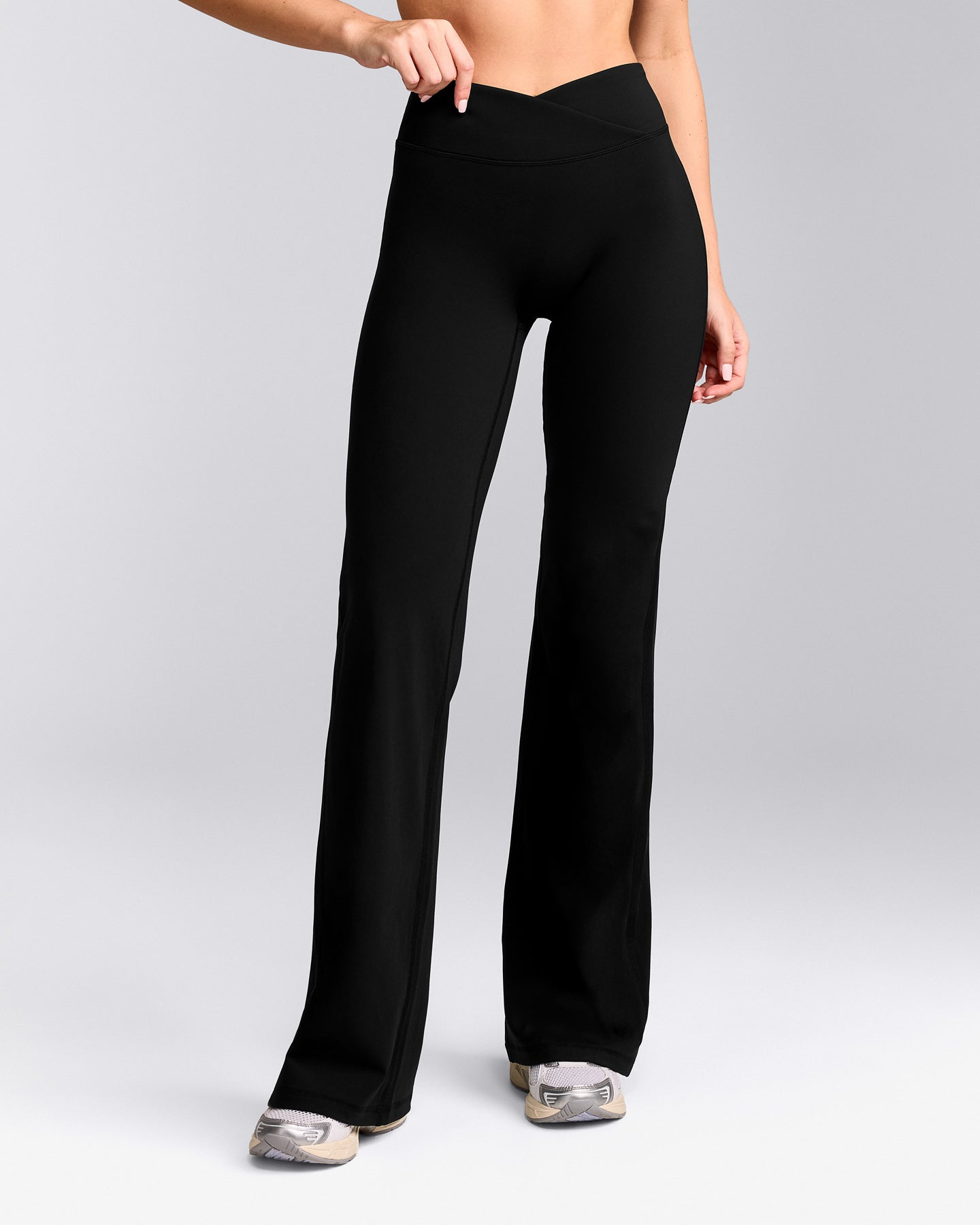 UnifiedMove™ Wrap Flared Trousers with Reflective Logo | Black