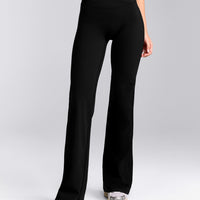 UnifiedMove™ Wrap Flared Trousers with Reflective Logo | Black