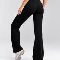 UnifiedMove™ Wrap Flared Trousers with Reflective Logo | Black