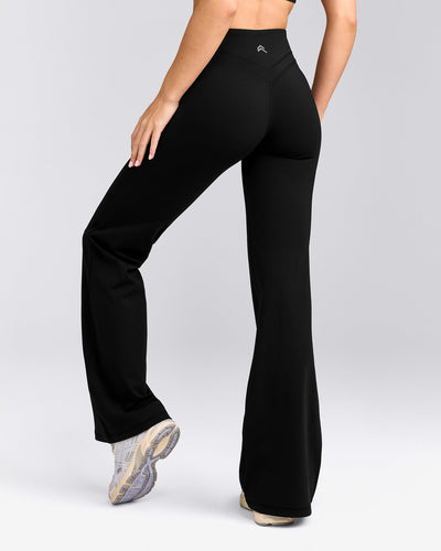 UnifiedMove™ Wrap Flared Trousers with Reflective Logo | Black