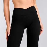 UnifiedMove™ Wrap Flared Trousers with Reflective Logo | Black