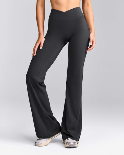 UnifiedMove™ Wrap Flared Trousers with Reflective Logo | Coal
