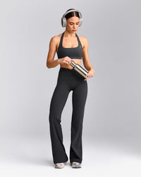 UnifiedMove™ Wrap Flared Trousers with Reflective Logo | Coal