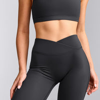UnifiedMove™ Wrap Flared Trousers with Reflective Logo | Coal