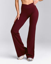 UnifiedMove™ Wrap Flared Trousers with Reflective Logo | Rosewood