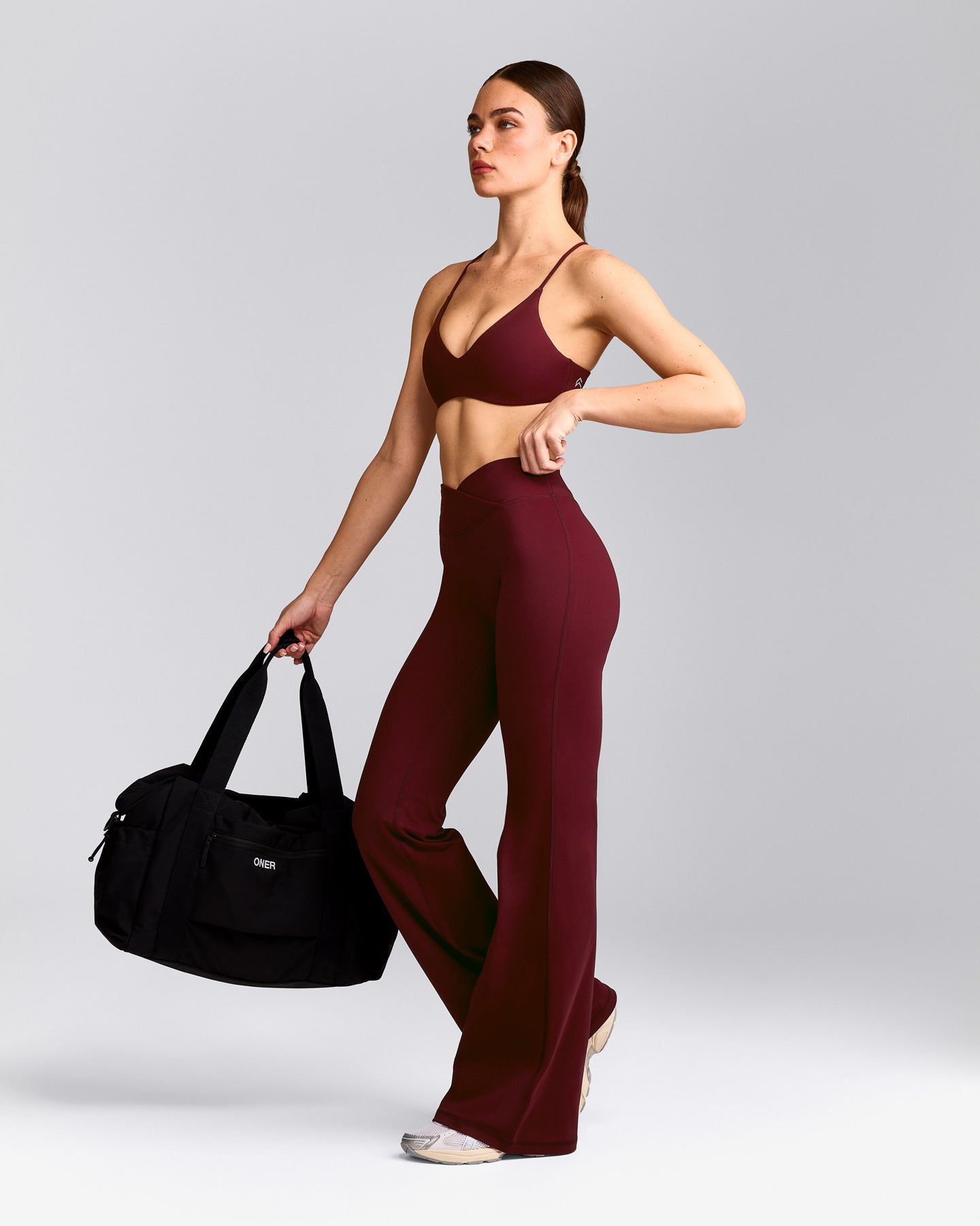 UnifiedMove™ Wrap Flared Trousers with Reflective Logo | Rosewood