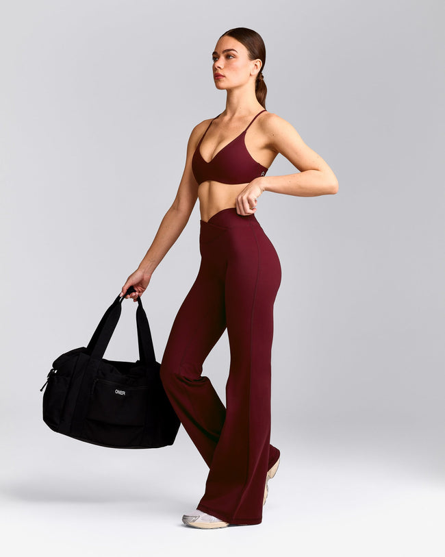 UnifiedMove™ Wrap Flared Trousers with Reflective Logo | Rosewood