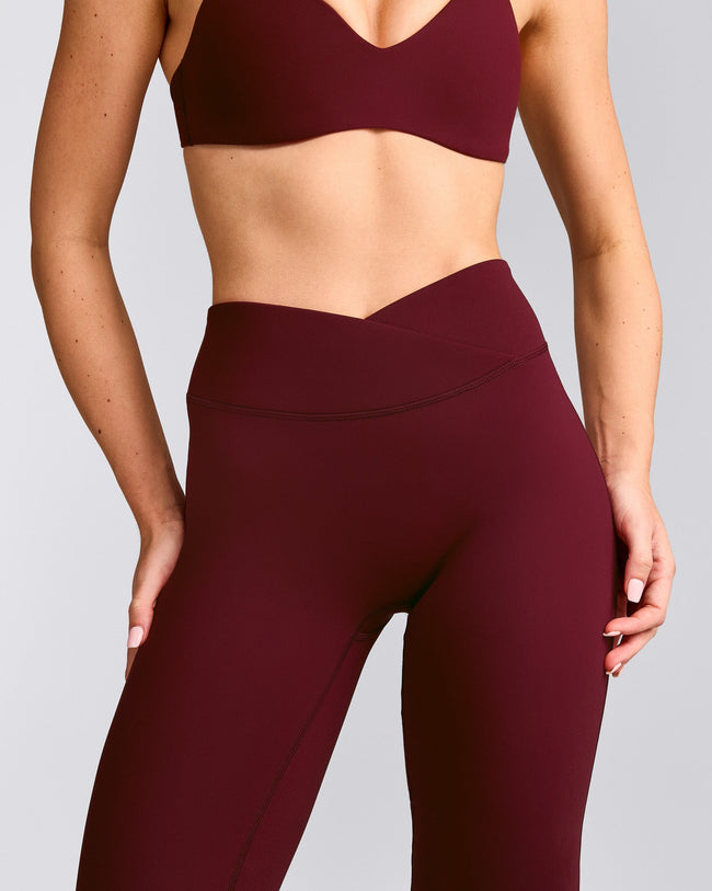 UnifiedMove™ Wrap Flared Trousers with Reflective Logo | Rosewood