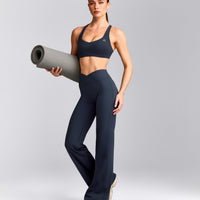 UnifiedMove™ Wrap Flared Trousers with Reflective Logo | True Blue