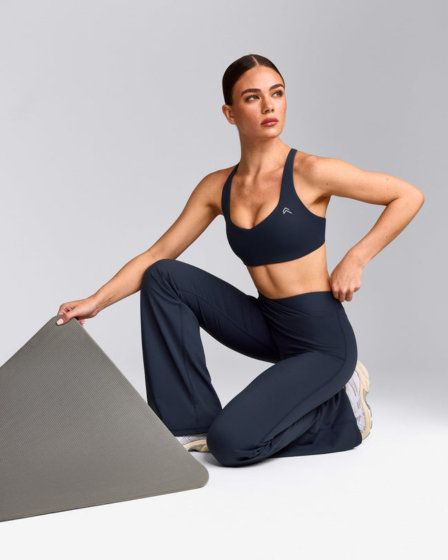 UnifiedMove™ Wrap Flared Trousers with Reflective Logo | True Blue