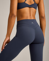 UnifiedMove High Waisted Leggings with Reflective Logo | True Blue