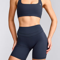 UnifiedMove™ High Waisted Shorts 6" with Reflective Logo | True Blue