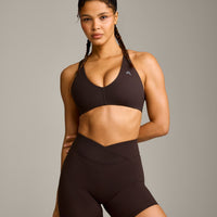 UnifiedMove Micro Bralette with Reflective Logo | 70% Cocoa